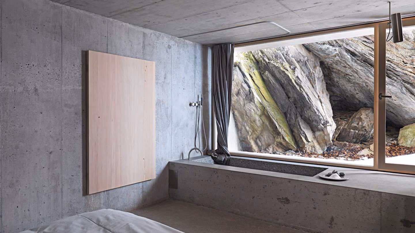 Betonoberflächen und Materialproben im Studio